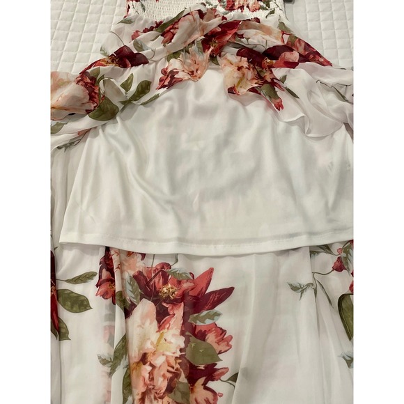 Venus Strapless Floral Print Ruffle High Low Maxi Dress Women's Size S - Picture 5 of 7